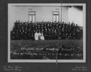 Photograph - Sunshine night workers banquet, J Ward Symons, 1909