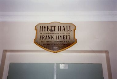 Photograph - Unity Hall plaque on 7 September 1994
