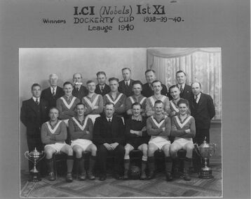 Photograph - ICI (Nobels) Soccer Club 1940 Photograph, Burlington, 1940