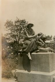 Photograph - Lion pillar at Sunshine Gardens 1937