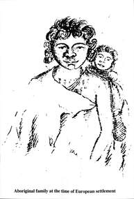 Drawing - Aboriginal mother and child sketch, n.d