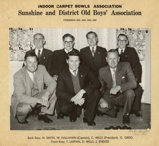 Photograph - Sunshine and District Old Boys' Association Indoor Carpet Bowling Team Photograph, Various