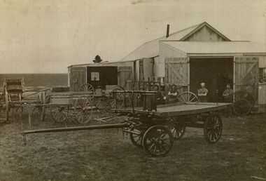 Photograph - Rear of Lynchs garage corner of Hampshire and Ballarat Roads, 1915
