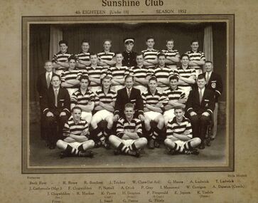 Photograph - Sunshine Football Club Under 18s, 1952 Team Photo, 1952
