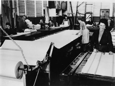 Photograph - HV McKay canvas room late 1930s, circa 1930s