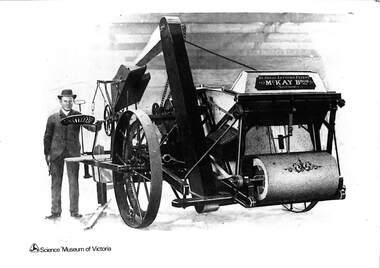 Photograph - HV McKay with one of the first harvesters, [circa 1885]