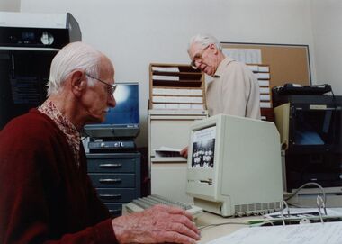 Photograph - Eric Wegener with computer, 1998