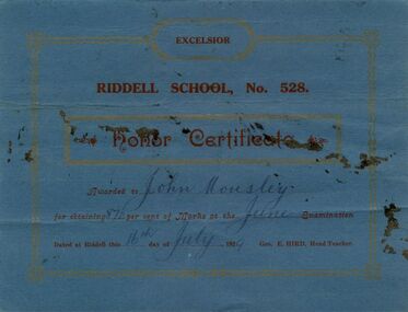 Certificate - Keith Joseph and John Wilfred Mousley certificates, Various