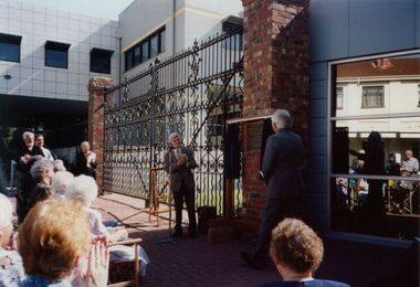 Photograph - Commemorative Plaque unveiled at McKay Gates, 2000