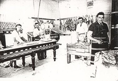 Photograph - Mr Leo Fishers retail butcher shop, [1948]