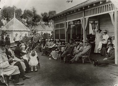 Photograph - WWI invalids drivers and friends at the home of George McKay in 1918, 1918