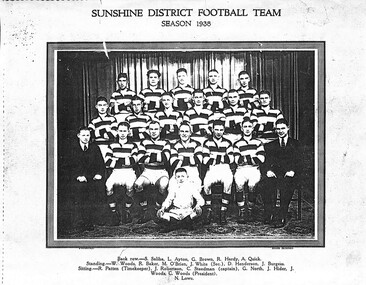 Photograph - Sunshine District Football Club 1938 & 1944, 1938 & 1944