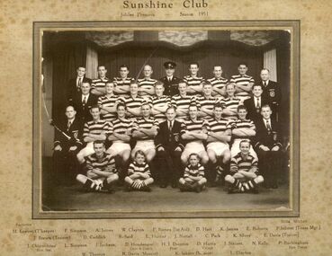 Photograph - Sunshine Football teams 1950-52 Team Photo, circa 1950; 1951; 1952