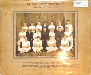 Photograph - 1st Albion Cricket Club 1937 - 1938 Team Photograph, 1938