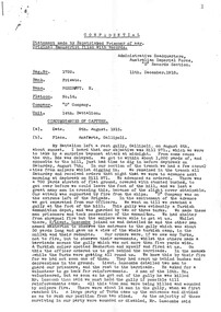 Archive - Statement made by a repatriated Prisoner of war Private H Foxcroft, 1918