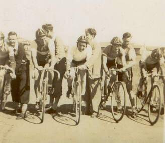 Photograph - Sunshine Amateur Cycling Club - Cycling race start in Albion 1948 Photograph, 1948; Copy made 2007
