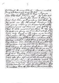 Letter - Ted Green's letter to Bill Ingram during WW1, 1918; copy made 2007