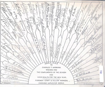 Archive - Christmas greeting to Charles T Markham, 1939; copied 1994