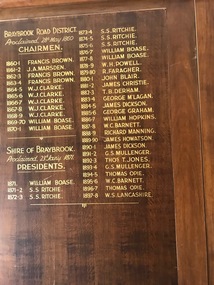 Honour Board - Braybrook Chairmen and Presidents Honour Boards, 1951