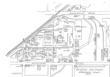 Plan - McKays Factory approx. layout 1937, Wegener, Eric, 2000