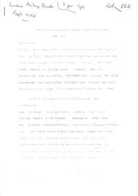 Document - List of People Killed in Sunshine Railway Disaster 1908, Registry of Birth, Deaths and Marriages, 2007