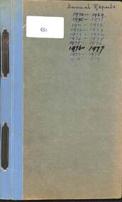 Administrative record - Sunshine Bowling Club Annual Reports 1969/70 to 1978/79, 1970 to 1979