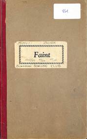 Administrative record - Sunshine Bowling Club Minute Book 1947 - 1948, 1948 - 1949 & 1949 - 1950, 1947 to 1950
