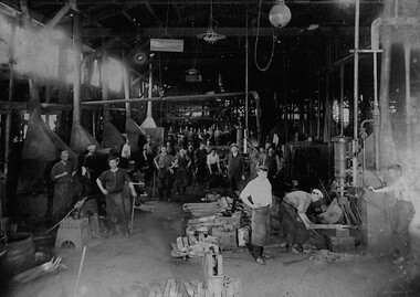 Photograph - Workers at H.V. McKay blacksmith shop, 1938