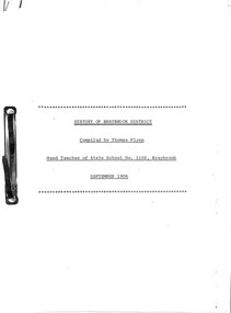 Document - Flynn T History of Braybrook District - (Typescript), Flynn, Thomas