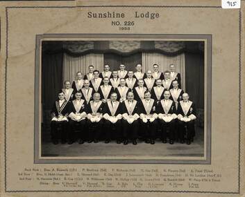 Photograph - Sunshine Masonic Lodge No 226 1953 Photograph