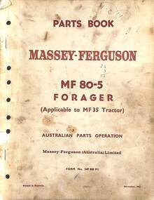 Manual - MF 80-5 forager (applicable to MF35 tractor), McKay Massey Harris, H.V