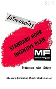 Document - Introducing standard hour incentive plan : production with safety, McKay Massey Harris, H.V