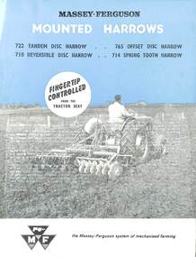Pamphlet - Massey Ferguson Mounted Harrows 710, 714, 722 & 765, Massey Ferguson