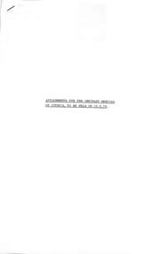 Administrative record - City of Sunshine - Commissioner Mr Alexander "Alex" George Gillon Collection 1976 - 1982 Attachment for the ordinary meeting of council to be held on 19th September 1978, City of Sunshine, 19th September 1978