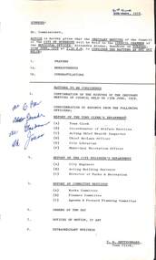 Administrative record - City of Sunshine - Commissioner Mr Alexander "Alex" George Gillon Collection 1976 - 1982 - Notice of Ordinary Meeting of The Council of The City of Sunshine 27th June 1978, City of Sunshine, 21st June 1978