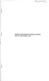 Administrative record - City of Sunshine - Commissioner Mr Alexander "Alex" George Gillon Collection 1976 - 1982 - Minutes of the Ordinary Meeting of Council Held on 17th October 1978, City of Sunshine, 17th October 1978