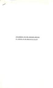 Administrative record - City of Sunshine - Commissioner Mr Alexander "Alex" George Gillon Collection 1976 - 1982 - Attachment for The Ordinary Meeting of Council to be Held on 31st October 1978, City of Sunshine, 31st October 1978
