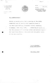 Administrative record - City of Sunshine - Commissioner Mr Alexander "Alex" George Gillon Collection 1976 - 1982 - Notice of meeting 10th July 1978, City of Sunshine, 5th July 1978