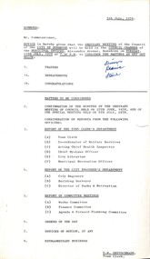 Administrative record - City of Sunshine - Commissioner Mr Alexander "Alex" George Gillon Collection 1976 - 1982 - Minutes of the Ordinary Meeting of Council Held on 11th July 1978, City of Sunshine, 5th July 1978