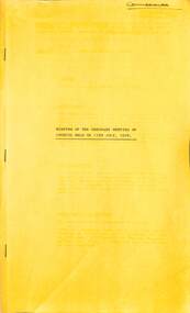 Administrative record - City of Sunshine - Commissioner Mr Alexander "Alex" George Gillon Collection 1976 - 1982 - Minutes of the Ordinary Meeting of Council Held on 11th July 1978, City of Sunshine, 11th July 1978