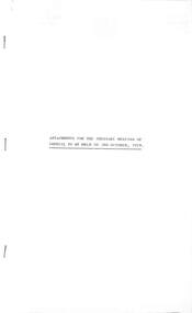 Administrative record - City of Sunshine - Commissioner Mr Alexander "Alex" George Gillon Collection 1976 - 1982 - Attachments for the ordinary meeting of Council to be held on the 3rd October 1978, City of Sunshine, 3rd October 1978