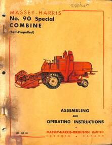 Manual - Massey Harris Ferguson No 90 Special Combine Self Propelled Assembling And Operating Instructions, MASSEY HARRIS FERGUSON