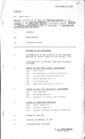 Administrative record - City of Sunshine - Commissioner Mr Alexander "Alex" George Gillon Collection 1976 - 1982 - Notice of ordinary meeting of the council of the City of Sunshine to be held on 22nd August 1978, City of Sunshine, 16th August 1978