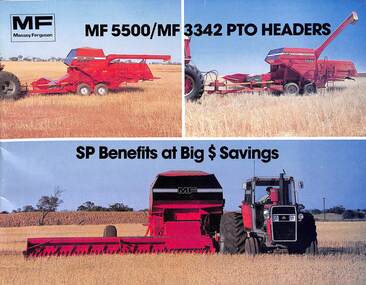 Pamphlet - Massey Ferguson MF5500/MF 33242 PTO Headers, McKAY MASSEY HARRIS, H V