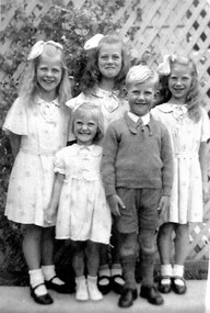 Photograph - John Powell and four sisters as children in about 1940, c. 1940