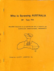 Book - Who is Screwing Australia, Pitt.A.R, n.a