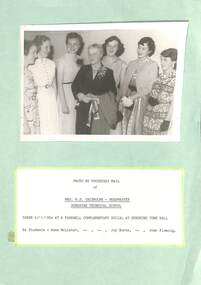 Photograph - Photo by Footscray Mail / of / Mrs. R.S. Chisholme - Headmaster / Sunshine Technical School, Footscray Mail, 1954