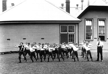 Photograph - Sunshine Technical School - Boys P.E. Class 1930s-40s