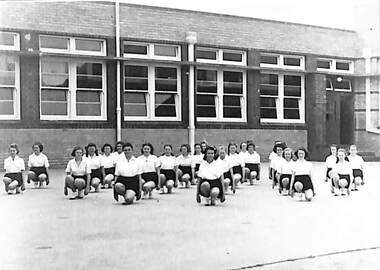 Photograph - Sunshine Technical School - Girls P.E. Class 1940s