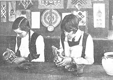 Photograph - Sunshine Technical School - Girls Pottery Class 1930s